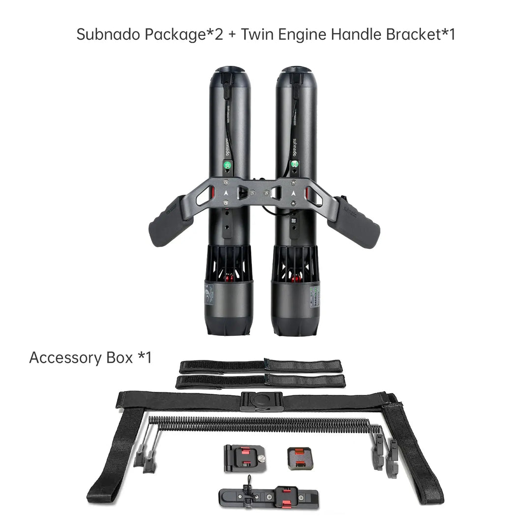 Subnado*2 +Twin Engine Handle Bracket*1+Accessory Box *1 Waydoo